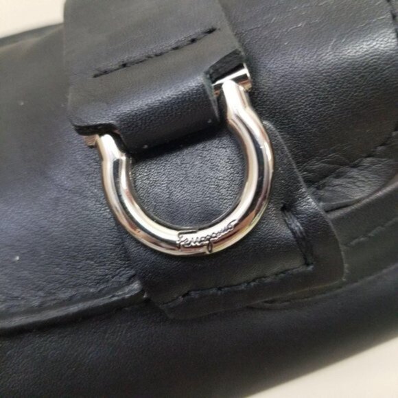 Salvatore Ferragamo 41 Black Leather Loafers Florence Italy Drivers Gancini Orna - Picture 7 of 10